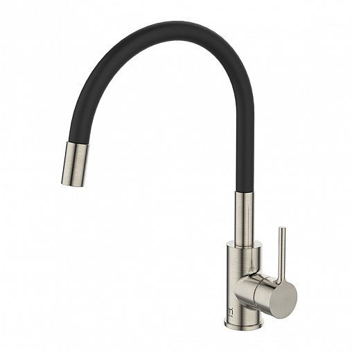 Смеситель для кухни Milardo Meal, с гибким изливом, черный/сатин фото