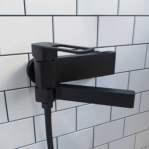 Смеситель для ванны IDDIS Slide, черный матовый фото