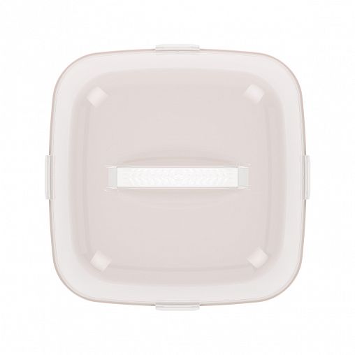 Тортовница Альтернатива, с крышкой, 28,5 x 28,5 x 17,5 см, светло-бежевая фото