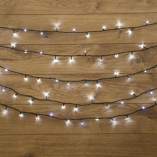 Электрогирлянда Neon-night Твинкл Лайт, 120 LED ламп, 8 режимов, зеленый шнур, 15 м, белая фото