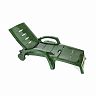 Шезлонг пластиковый складной на колесах  Стандарт Пластик 186 x 76,5 x 89 см темно-зеленый фото