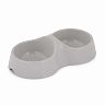 Миска для животных двойная Альтернатива, 0,2 л, серая фото