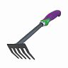 Грабли садовые мини Don Gazon, обрезиненная ручка, 5 зубьев, 300 мм фото