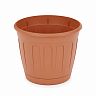 Горшок для цветов Альтернатива Дионис, с поддоном, 1,6 л, коричневый фото