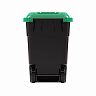 Бак для мусора Альтернатива, на колесах, 65 л, черно-зеленый фото