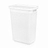 Корзина для белья Альтернатива Элемент, прямоугольная, 30 л, белая фото