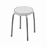 Табурет Nika Фабрик 2,мягкое круглое сиденье, d 32 см, светло-серый фото
