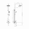 Душевая система с тропическим душем Decoroom DR21071, со смесителем, хром фото