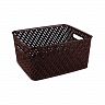 Корзина для хранения Альтернатива Плетенка, 35 x 29 x 17,5 см, коричневая фото