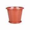 Горшок для цветов Альтернатива Эконом, с поддоном, 2 л, коричневый фото