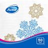 Салфетки бумажные сервировочные Лилия Вальс снежинок, однослойные, 50 шт фото