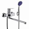 Смеситель для ванны с душем PLStart PD22015, с длинным изливом, хром фото