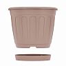 Горшок для цветов Альтернатива Дионис, с поддоном, 1,6 л, бежевый фото