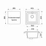 Мойка для кухни врезная GreenStone GRS-42-310, из искусственного мрамора, 415 x 415 мм, серая фото