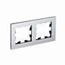 Рамка Systeme (Schneider) Electric Atlasdesign Nature, 2-поста, металл, серебро фото