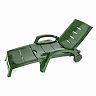 Шезлонг пластиковый складной на колесах  Стандарт Пластик 186 x 76,5 x 89 см темно-зеленый фото
