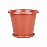 Горшок для цветов Альтернатива Эконом, с поддоном, 3 л, коричневый фото