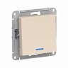 Выключатель 1-клавишный Systeme (Schneider) Electric Atlasdesign, встраиваемый, с подсв., бежевый фото