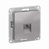 Розетка телефонная RJ11 Systeme (Schneider) Electric Atlasdesign, встраиваемая, алюминий фото
