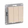 Выключатель 3-клавишный Systeme (Schneider) Electric Atlasdesign, встраиваемый, бежевый фото