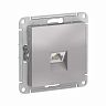 Розетка компьютерная RJ45 Systeme (Schneider) Electric Atlasdesign, встраиваемая, алюминий фото