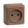 Розетка накладная IEK Октава, без заземления, 10 А, 250 В, IP20, дуб фото