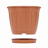 Горшок для цветов Альтернатива Дионис, с поддоном, 3,6 л, коричневый фото