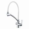 Смеситель для кухни Lemark Comfort LM3070C-White, с подключением к фильтру, однорычажный, белый/хром фото