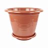 Горшок для цветов Альтернатива Виола, с поддоном, 16 л, коричневый фото