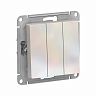 Выключатель 3-клавишный Systeme (Schneider) Electric Atlasdesign, встраиваемый, жемчуг фото