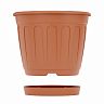Горшок для цветов Альтернатива Дионис, с поддоном, 1,6 л, коричневый фото
