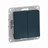 Выключатель 2-клавишный Systeme (Schneider) Electric Atlasdesign, встраиваемый, изумрудный фото