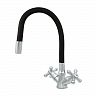 Смеситель для кухни Центр Сантехники Эко ЦС-СМ 25Г К М_Крест, с гибким изливом, черный фото