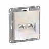 Розетка компьютерная RJ45 двойная Systeme (Schneider) Electric Atlasdesign, встраиваемая, жемчуг фото