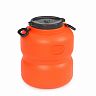 Канистра-бочка пластиковая Альтернатива Байкал, с крышкой и ручками, 40 л, оранжево-серая фото