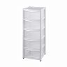 Комод пятисекционный на колесах Бытпласт Амадео, 390 x 370 x 970 мм, бесцветный фото
