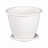 Горшок для цветов Альтернатива Розалия, с поддоном, 1,2 л, белый фото