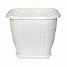 Горшок для цветов Альтернатива Лозанна, с поддоном, 8 л, белый фото
