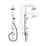 Душевая система с тропическим душем Rossinka A35-46, со смесителем, хром фото