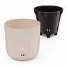 Горшок для цветов Альтернатива Линель, с автополивом, 6 л, бежевый фото