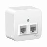 Розетка компьютерная RJ45 двойная Systeme (Schneider) Electric Blanca, накладная, белая фото