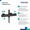 Душевая система с тропическим душем Milardo Ideal Spa, черная матовая фото