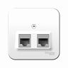 Розетка компьютерная RJ45 двойная Systeme (Schneider) Electric Blanca, накладная, белая фото