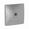 Розетка телефонная RJ11 Systeme (Schneider) Electric Blanca, встраиваемая, алюминий фото