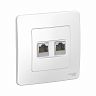 Розетка компьютерная RJ45 двойная Systeme (Schneider) Electric Blanca BLNIS045451, встр., белая фото