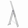 Лестница-стремянка трехсекционная Alumet HS3 6312, алюминиевая, 3 x 12 ступеней, 4,2 - 9,33 м фото