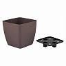 Горшок для цветов InGreen Vienna, квадратный, 5 л, горький шоколад фото