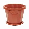 Горшок для цветов Альтернатива Гармония, с поддоном, 0,7 л, коричневый фото