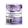 Эмаль для окон и дверей Krafor, акриловая, глянцевая, 1 кг, супербелая фото
