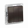 Выключатель 3-клавишный Systeme (Schneider) Electric Atlasdesign, встраиваемый, мокко фото